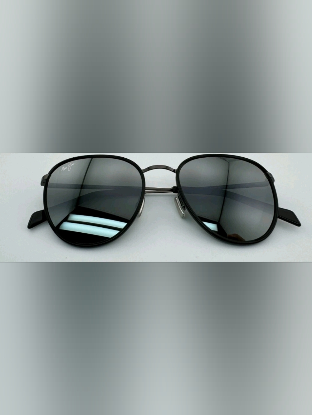 New! MAUI JIM NONI MJ 854-02 TITANIUM GUNMETAL NEUTRAL Gray POLARIZED SUNGLASSES